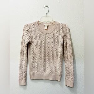 Basic Editions Pink Women's Cable Knit Sweater